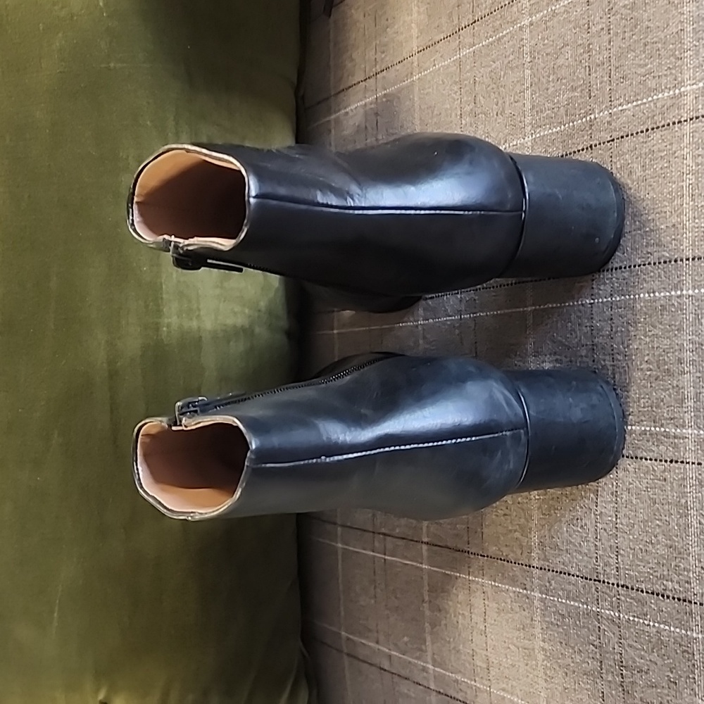 VIA SPIGA VINTAGE Y2K Black Leather Ankle Boots 37.5 7 Minimalist Industrial - Picture 7 of 17